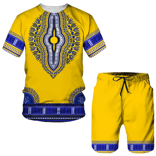 African Tribal Dashiki - Shorts Set